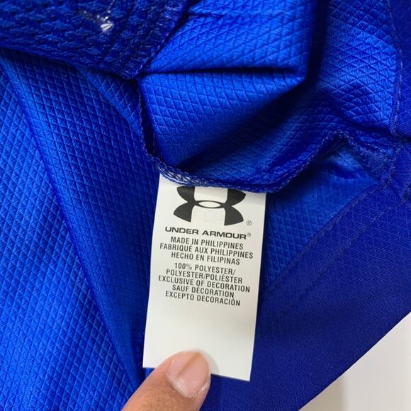 Under Armour Jacket Mens Large Ocean Blue White Undeniable Warm-Up AllSeasonGear - Picture 8 of 12